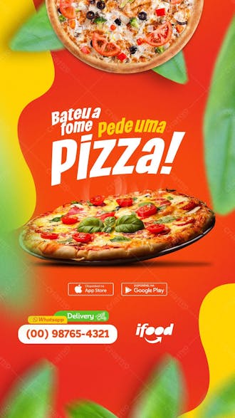 Social media pizzaria bateu a fome pede uma pizza