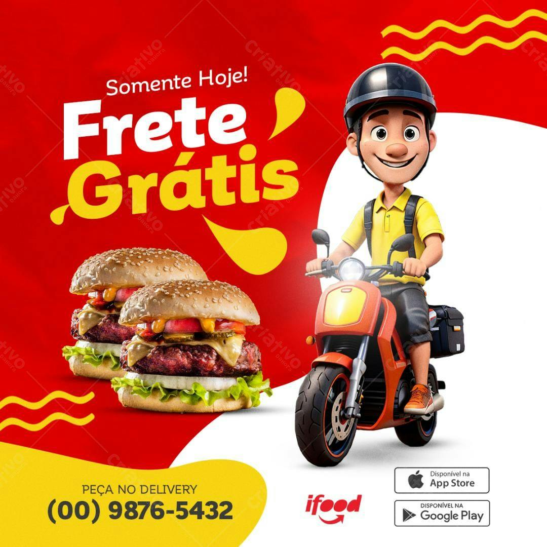 Flyer Frete Grátis PSD Editável