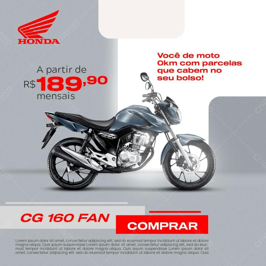 Flyer Honda CG 160 Fan PSD Editável