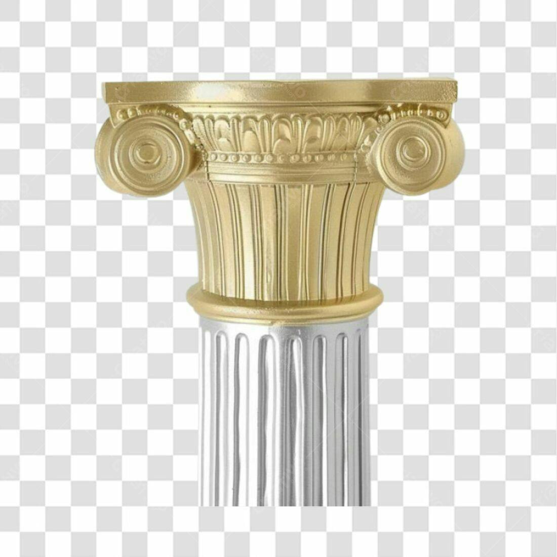 Icone Coluna Grega Ouro e Prata PNG com fundo transparente