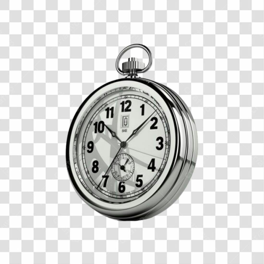 Icone Relógio Bolso Prata PNG com fundo transparente
