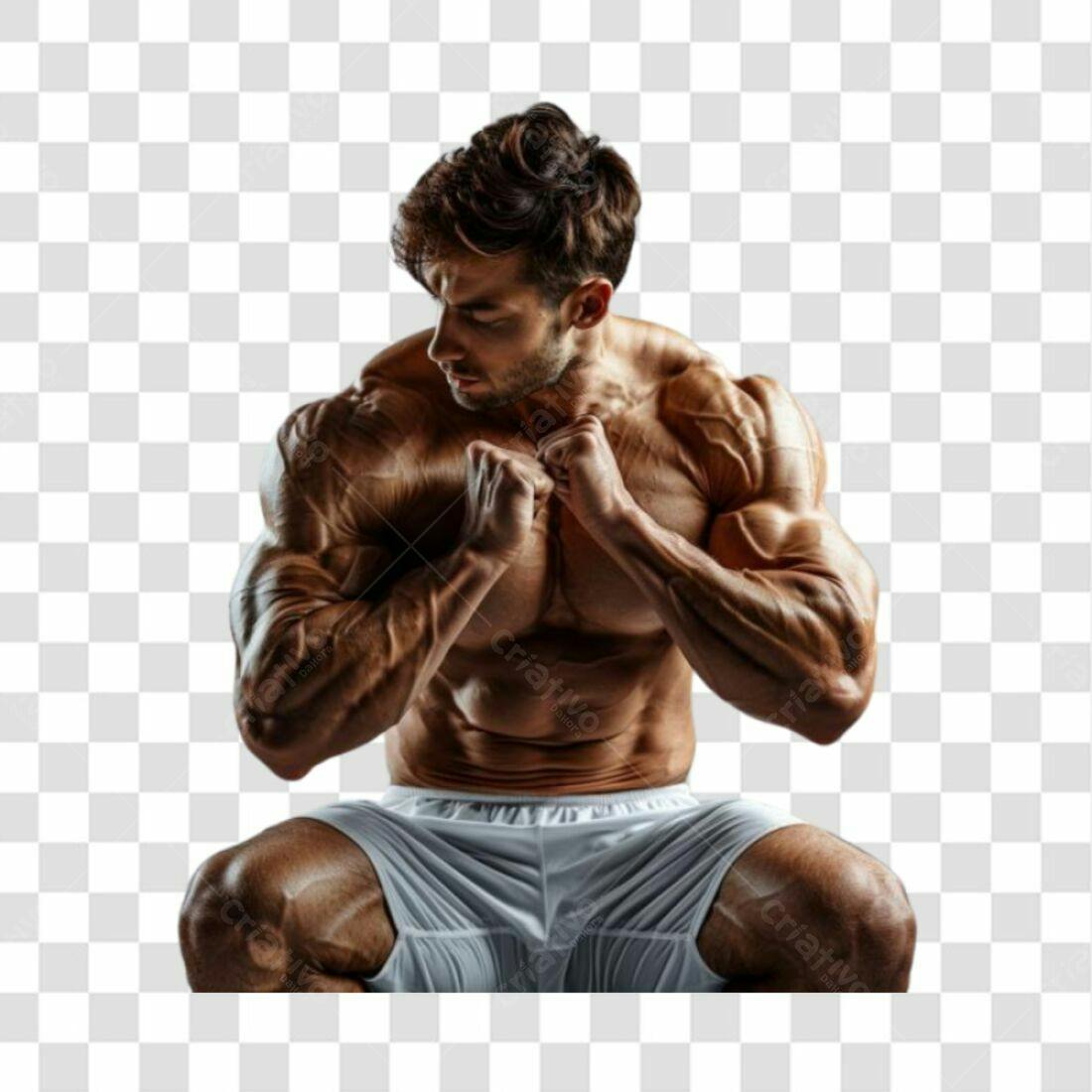 Icone Fitness Musculoso PNG com fundo transparente