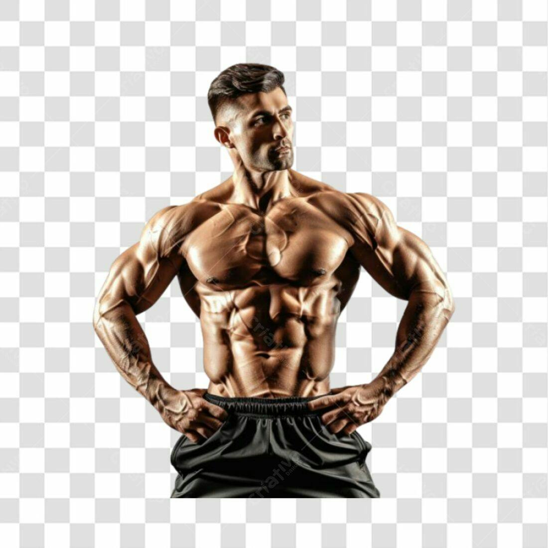 Icone Fitness Corpo Muscular PNG com fundo transparente
