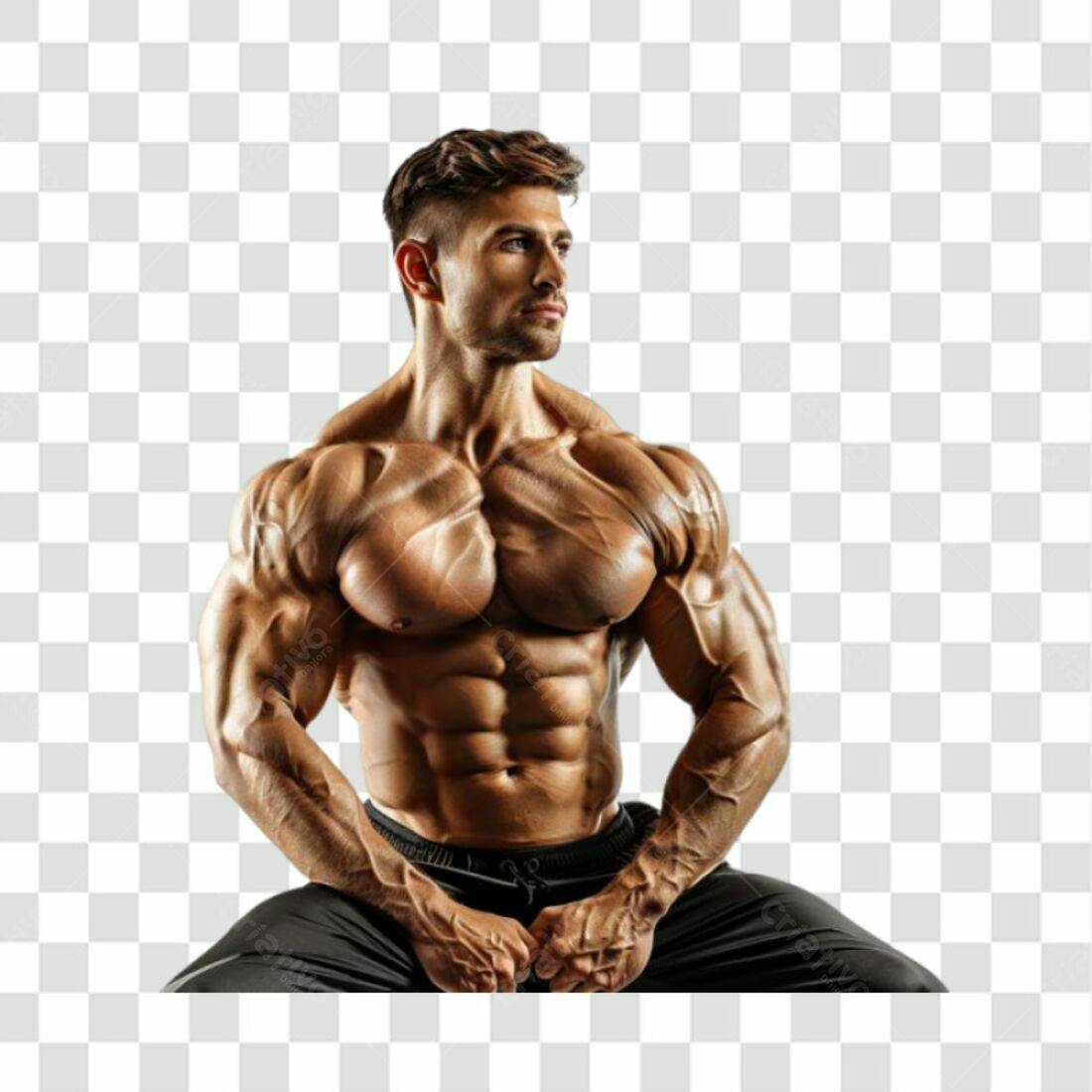 Imagem PNG com fundo transparente de homem musculoso