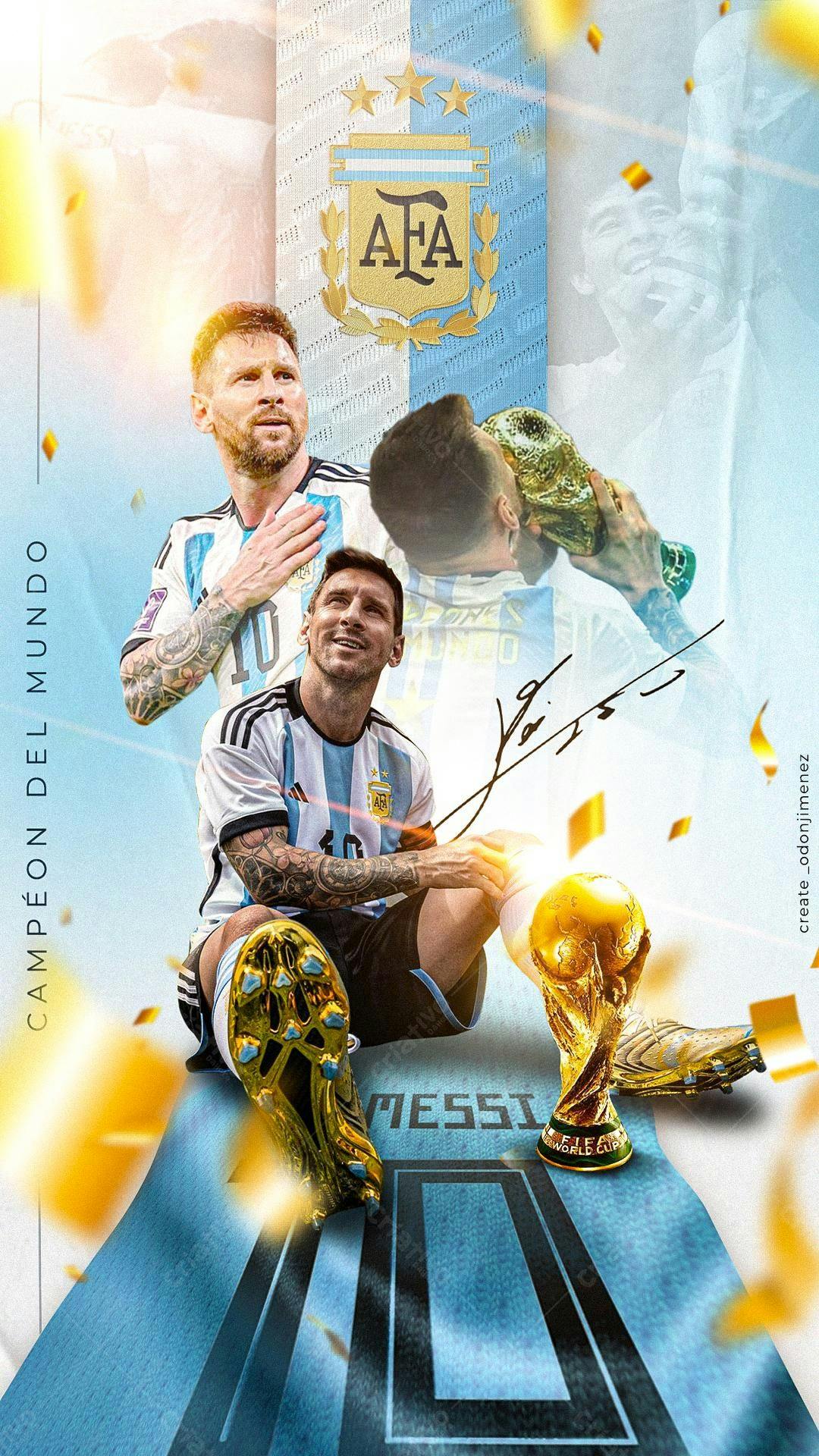 Poster Copa do Mundo Messi PSD Editável