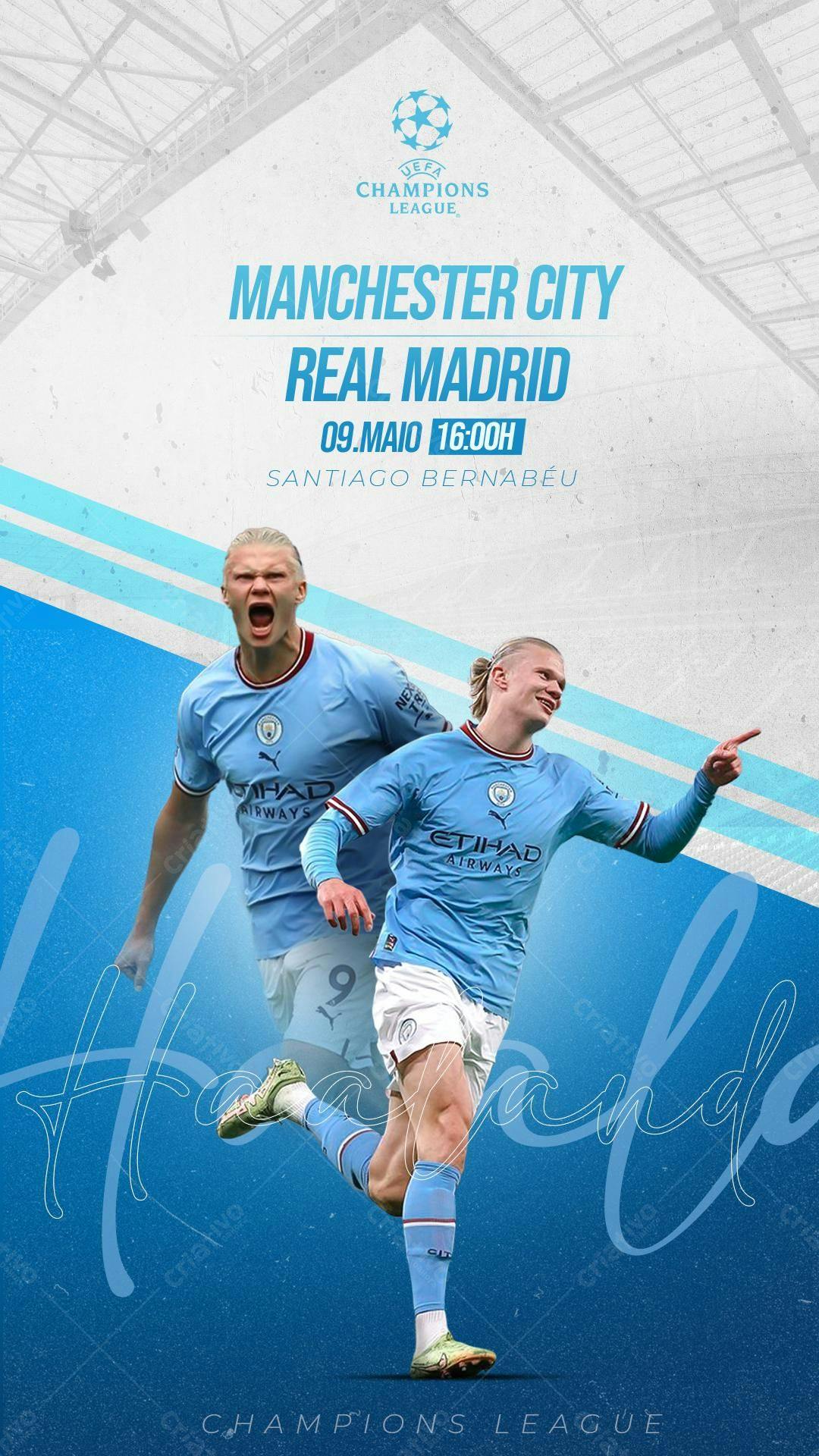 Flyer Manchester City x Real Madrid PSD Editável