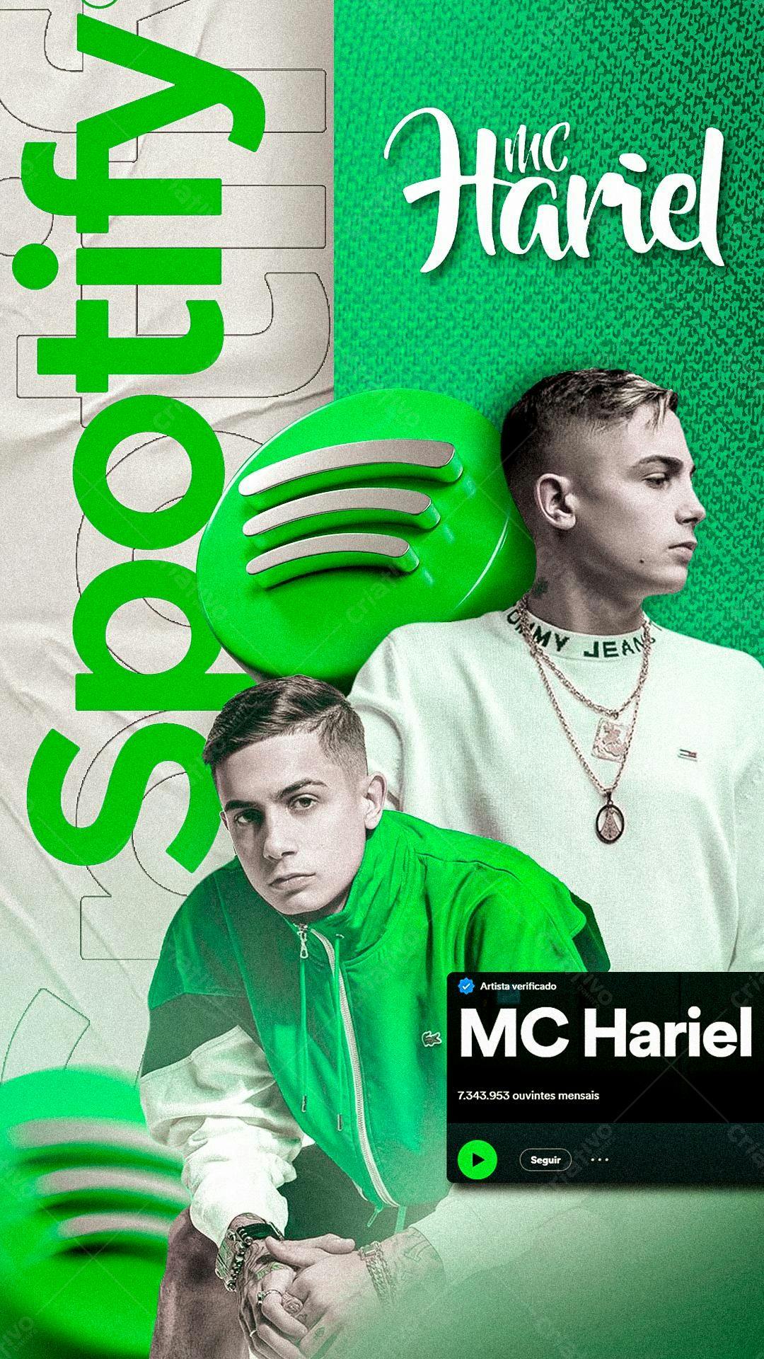 Arte para Divulgação Musical MC Hariel PSD Editável