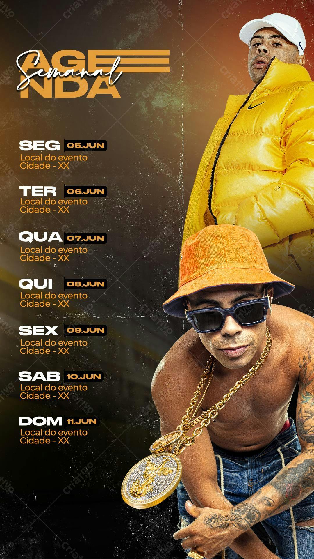 Flyer Agenda Semanal NBA PSD Editável
