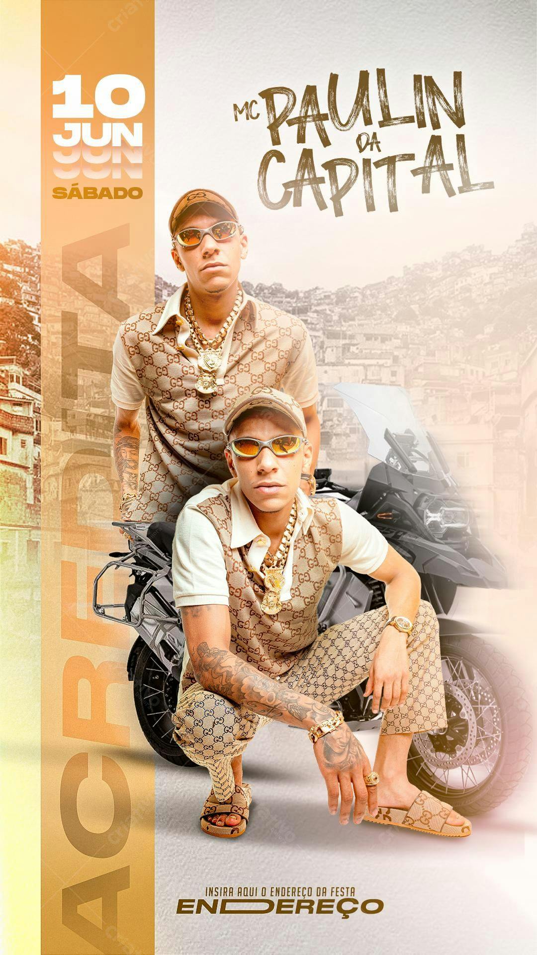 Flyer Show MC Paulin da Capital PSD Editável