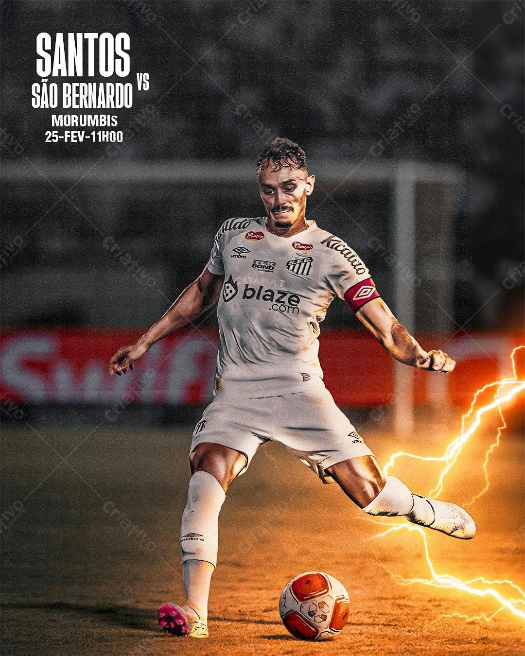 Flyer Santos vs São Bernardo PSD Editável