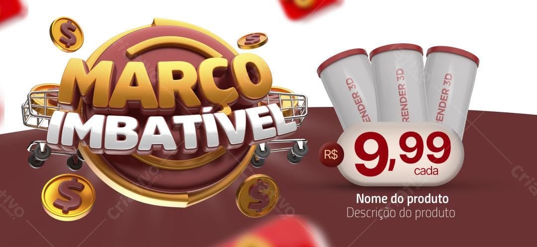 Banner Março Imbatível PSD Editável