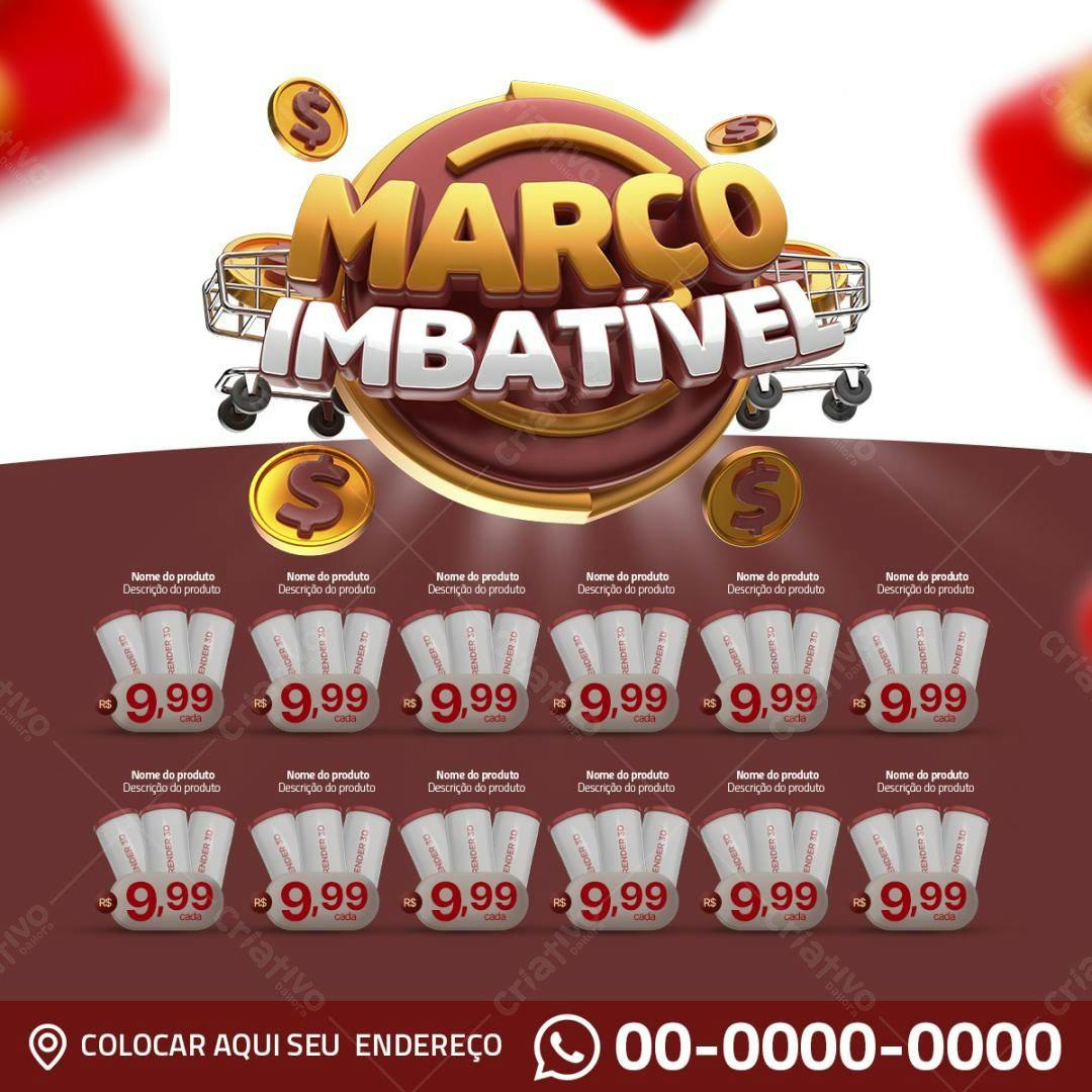 Flyer de Promoção Março Imbatível PSD Editável