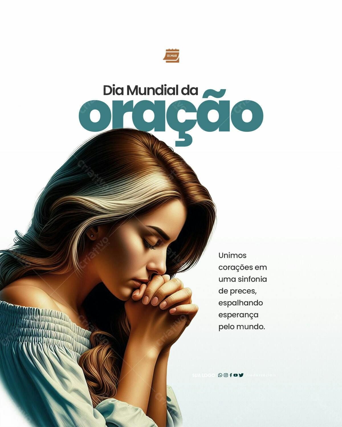 Flyer Dia Mundial da Oração PSD Editável