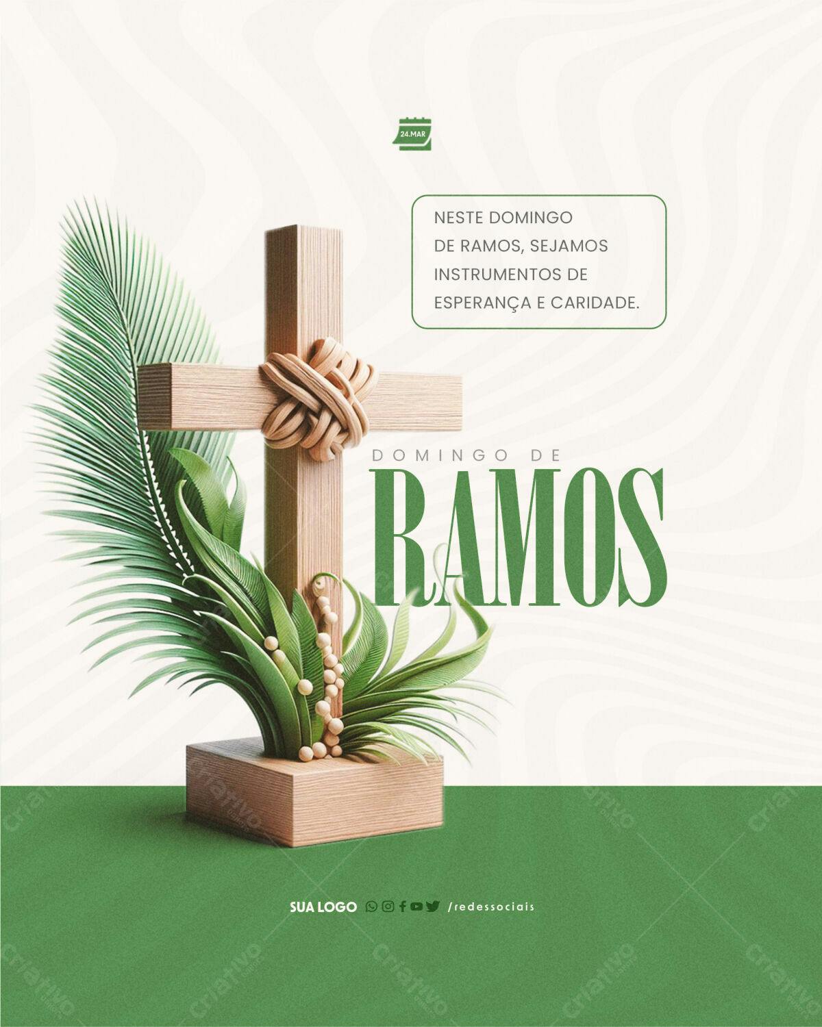Flyer Domingo de Ramos PSD Editável