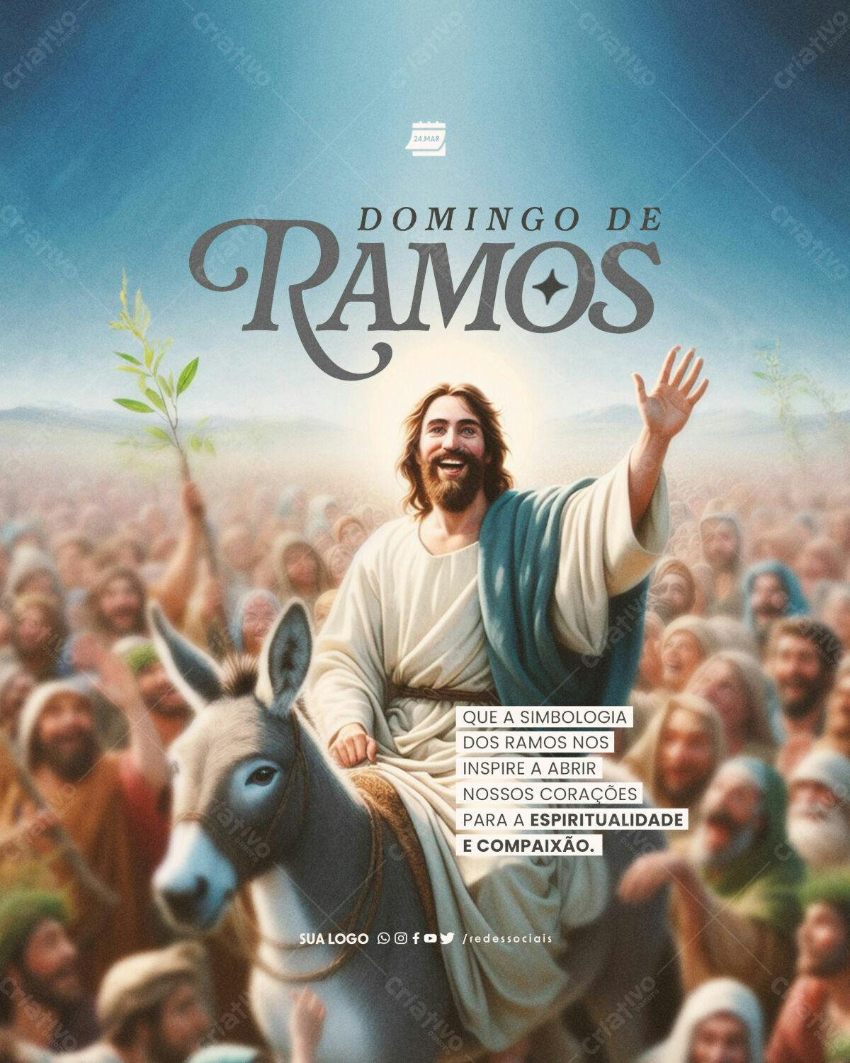 Flyer Domingo de Ramos PSD Editável