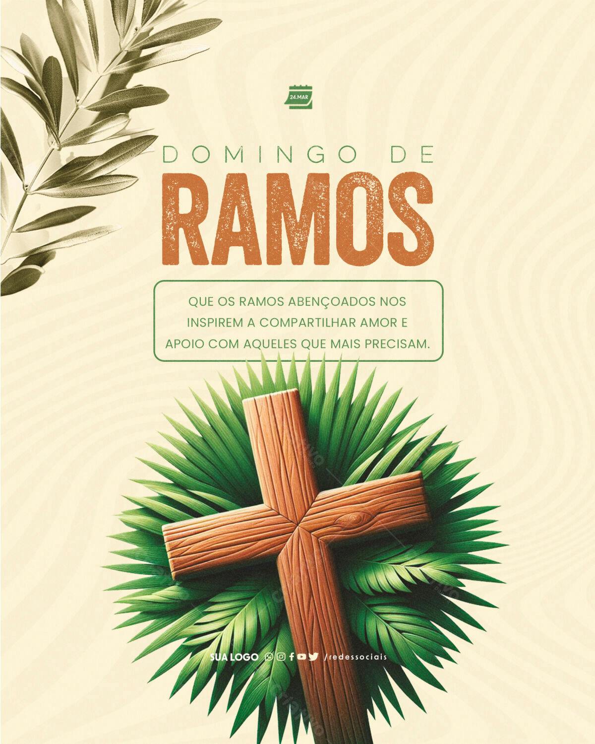 Flyer Domingo de Ramos PSD Editável