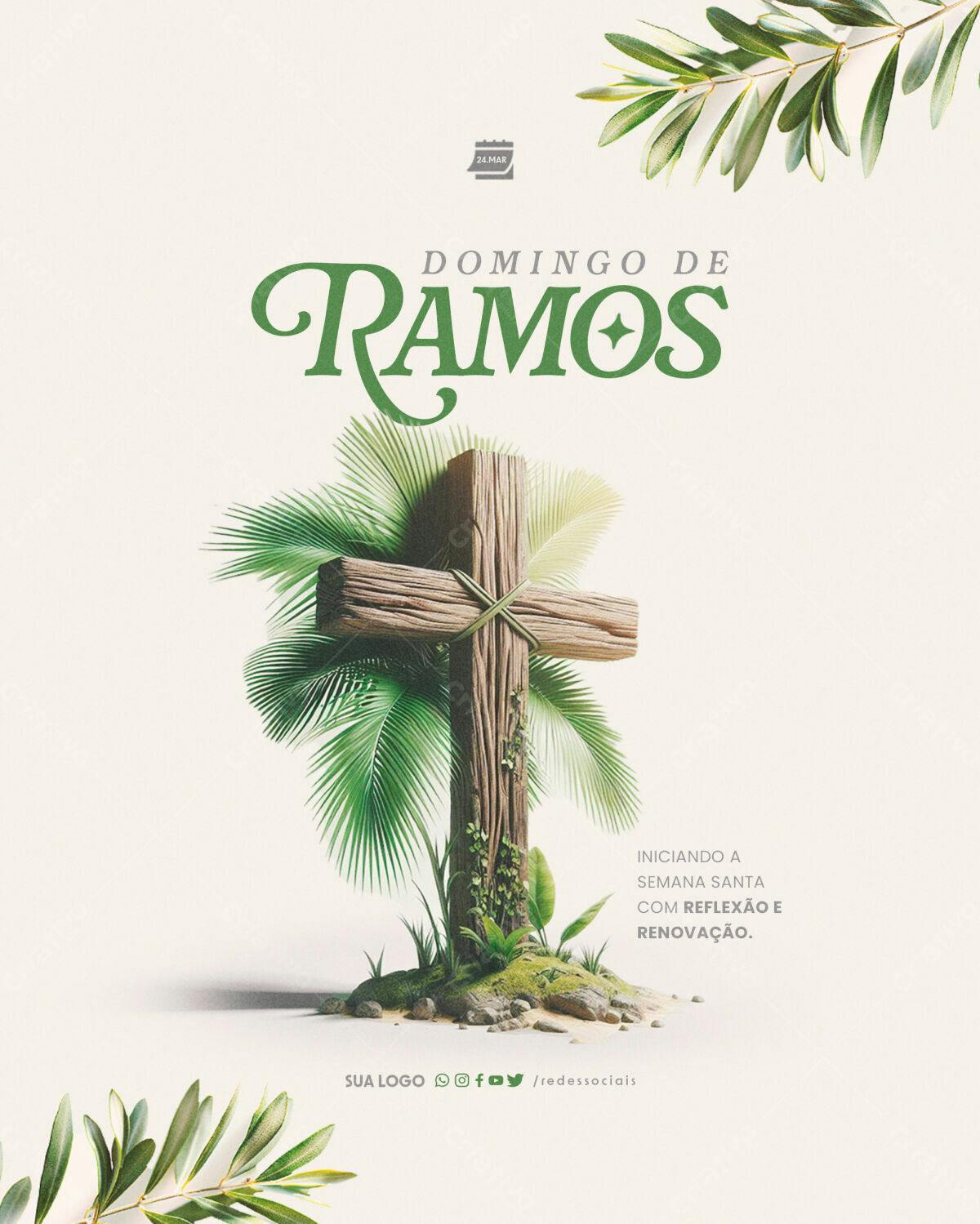 Flyer Domingo de Ramos PSD Editável