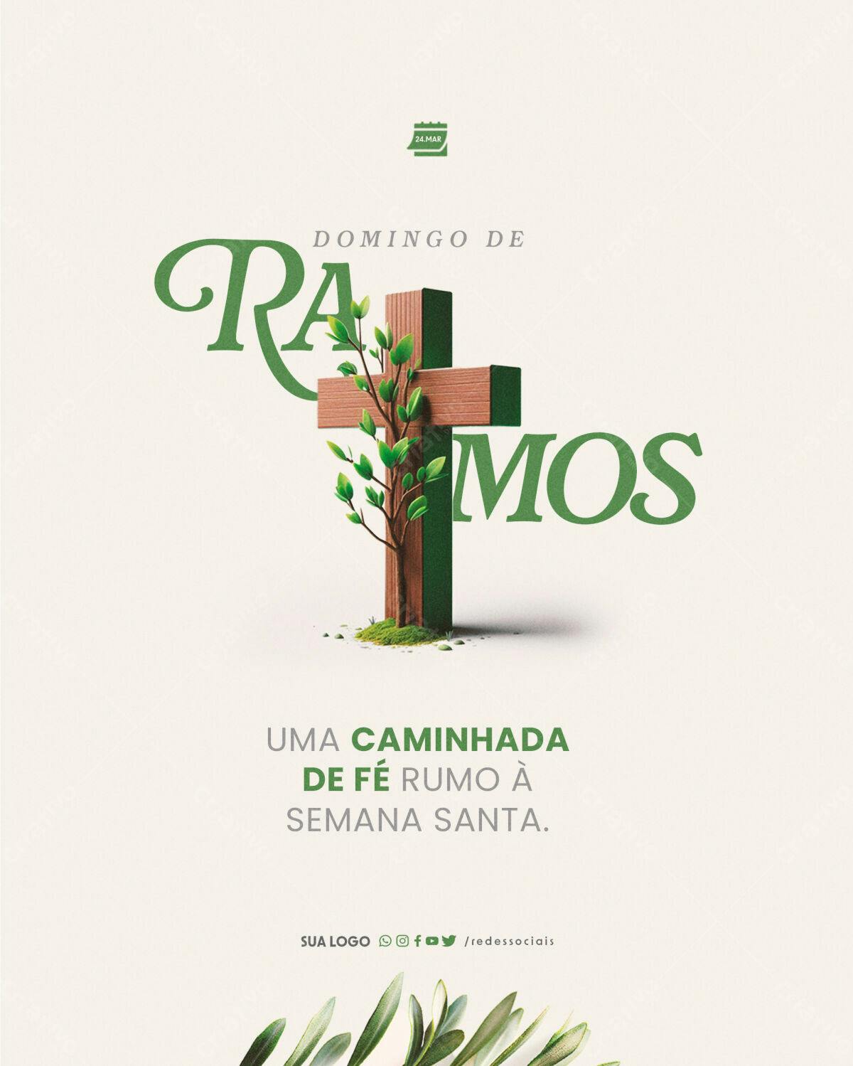 Flyer Domingo de Ramos PSD Editável