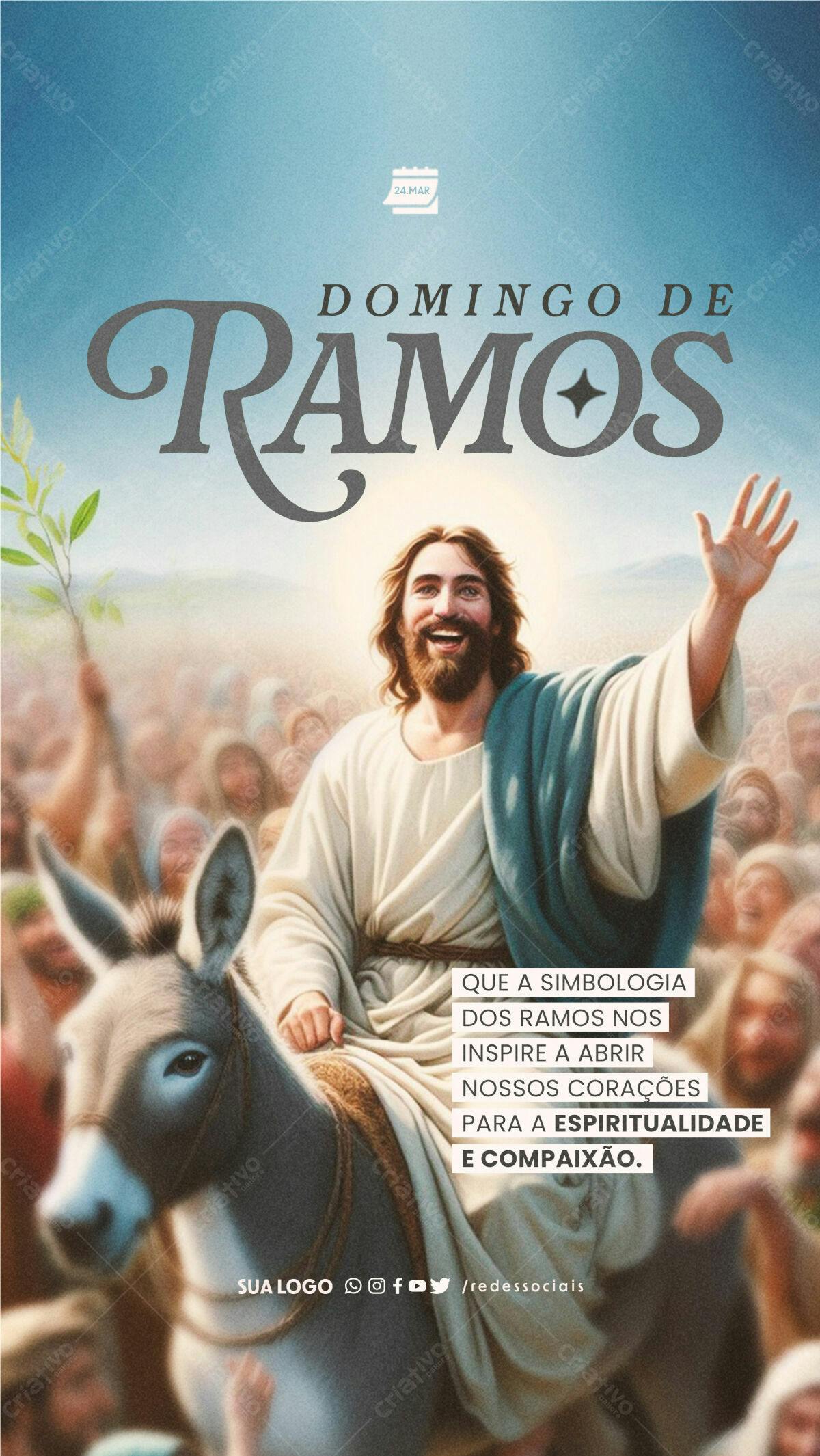 Flyer Domingo de Ramos PSD Editável