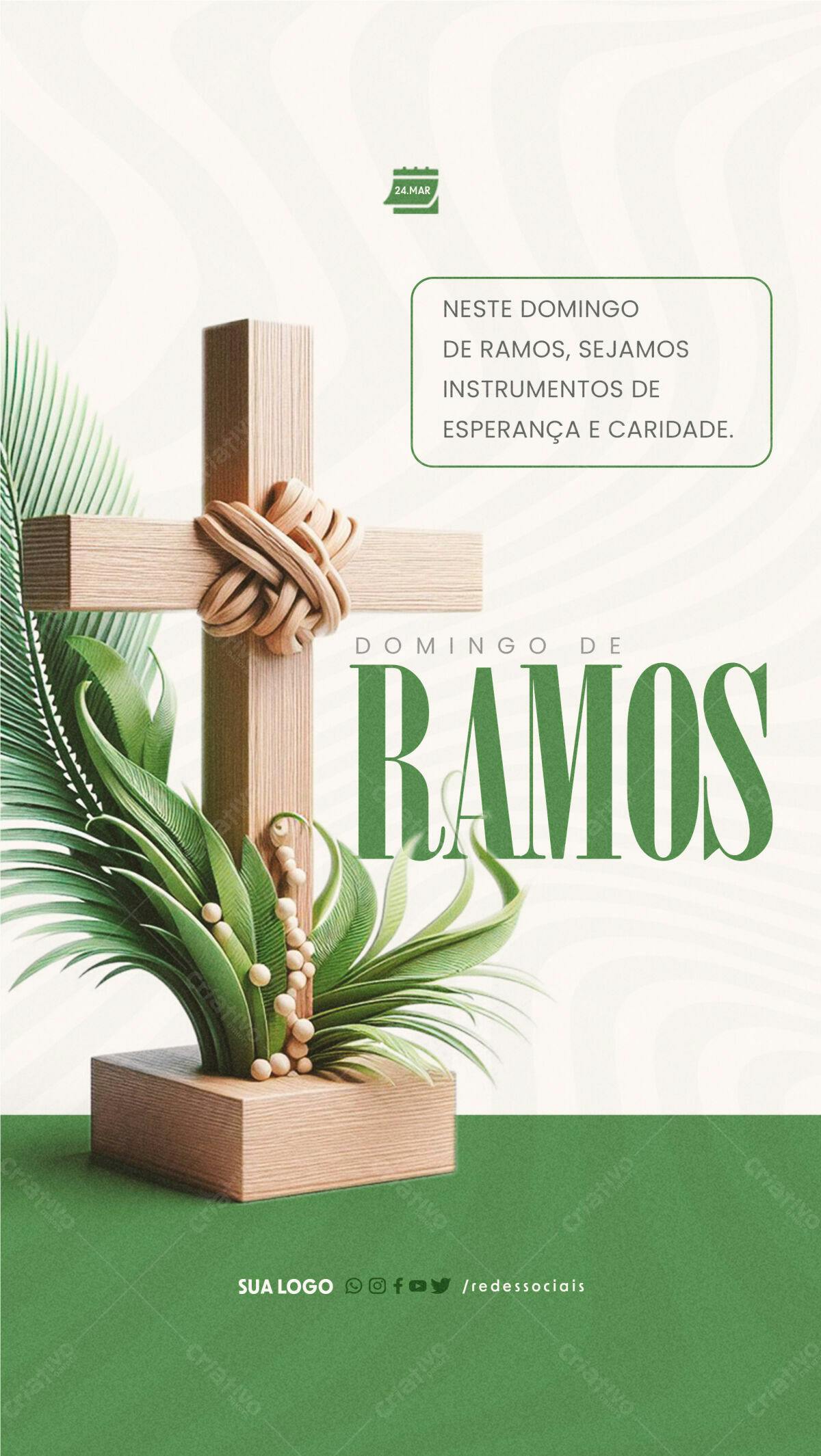 Flyer Domingo de Ramos PSD Editável