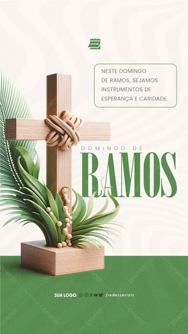 Story domingo de ramos instrumento de caridade e esperança