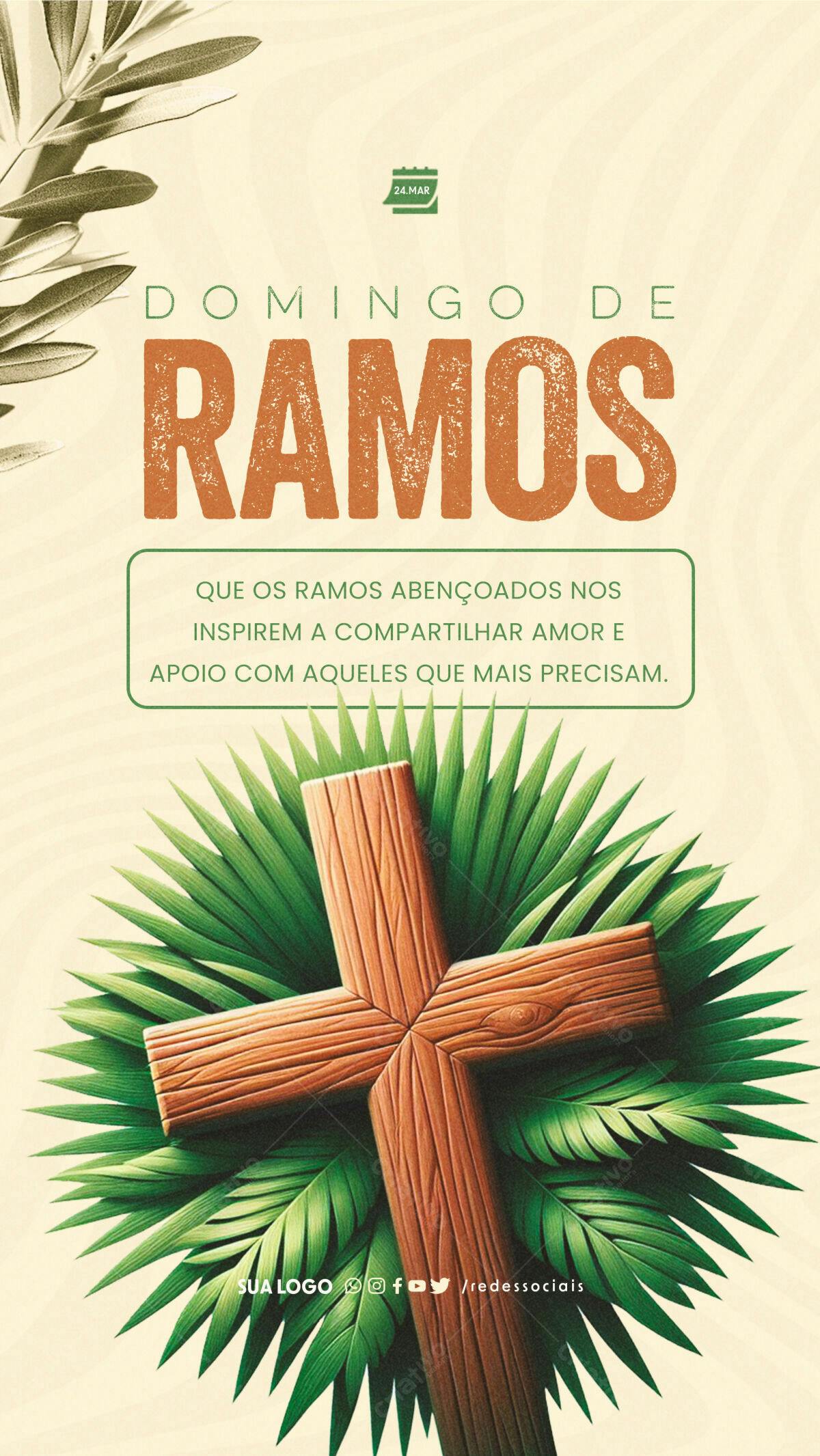 Flyer Domingo de Ramos PSD Editável