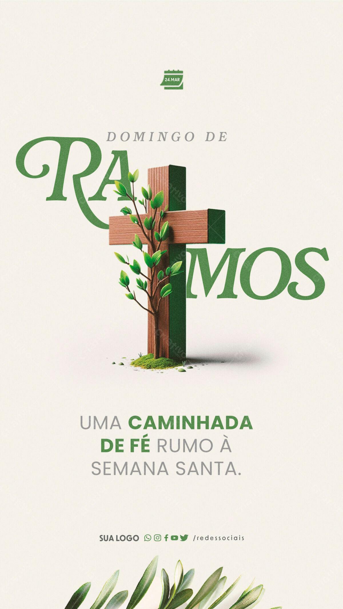 Flyer Domingo de Ramos PSD Editável
