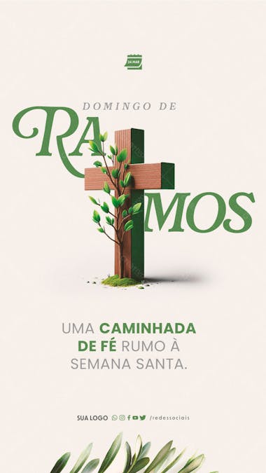 Story domingo de ramos uma caminhada de fé