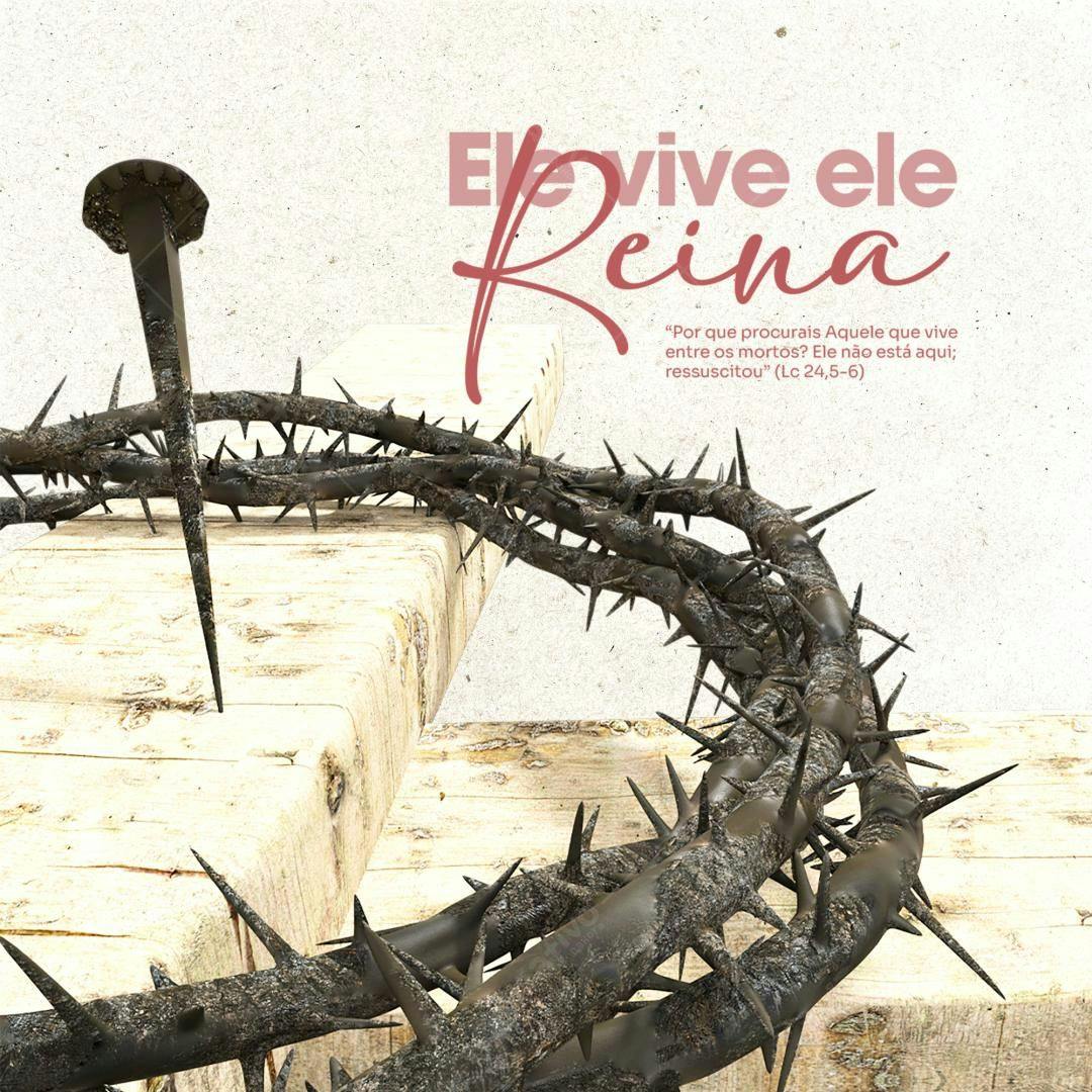 Imagem Páscoa Cristo Ressuscitou PSD Editável