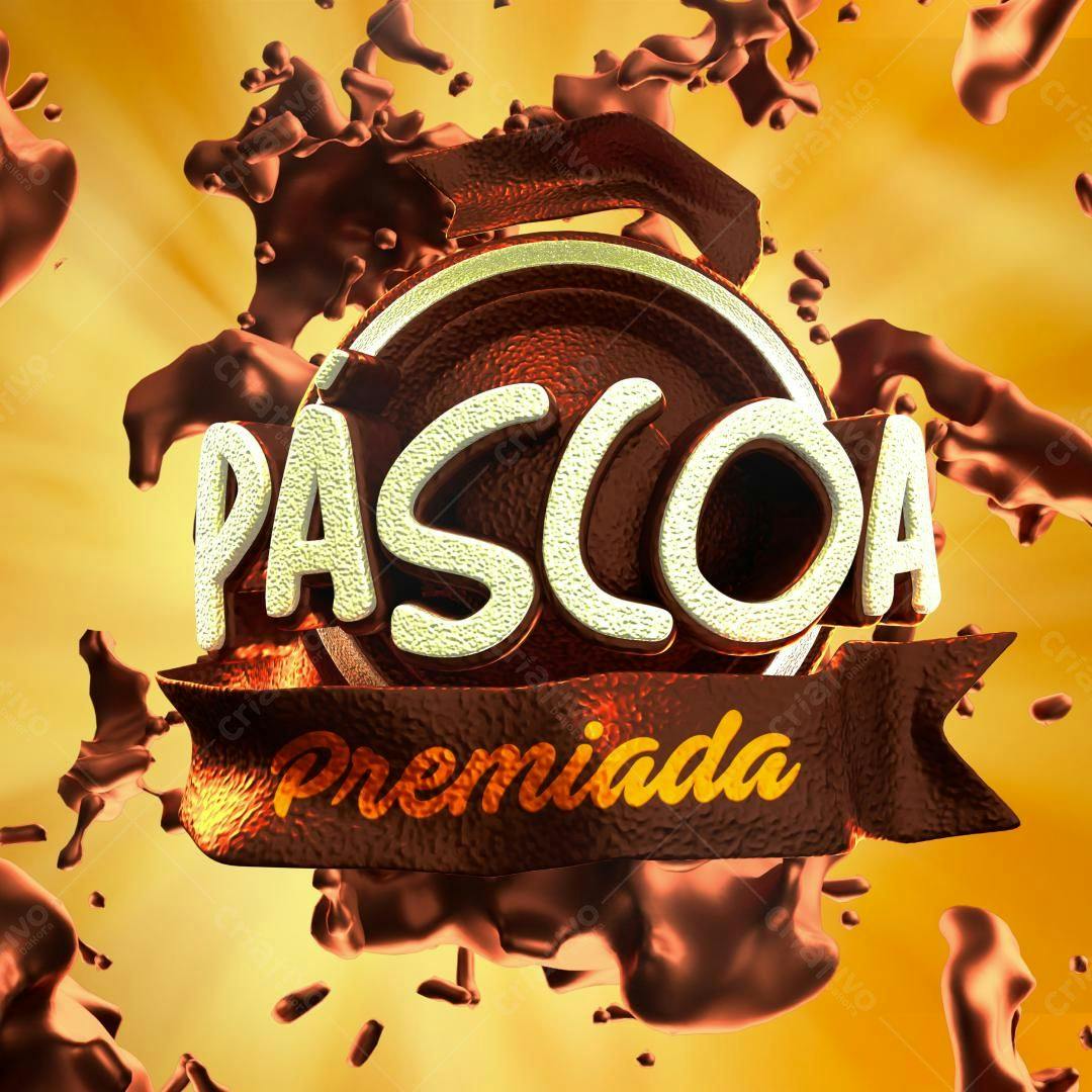 Selo 3D premiação chocolate marrom e dourado