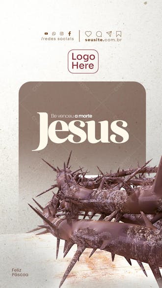 Jesus ele venceu a morte páscoa social media