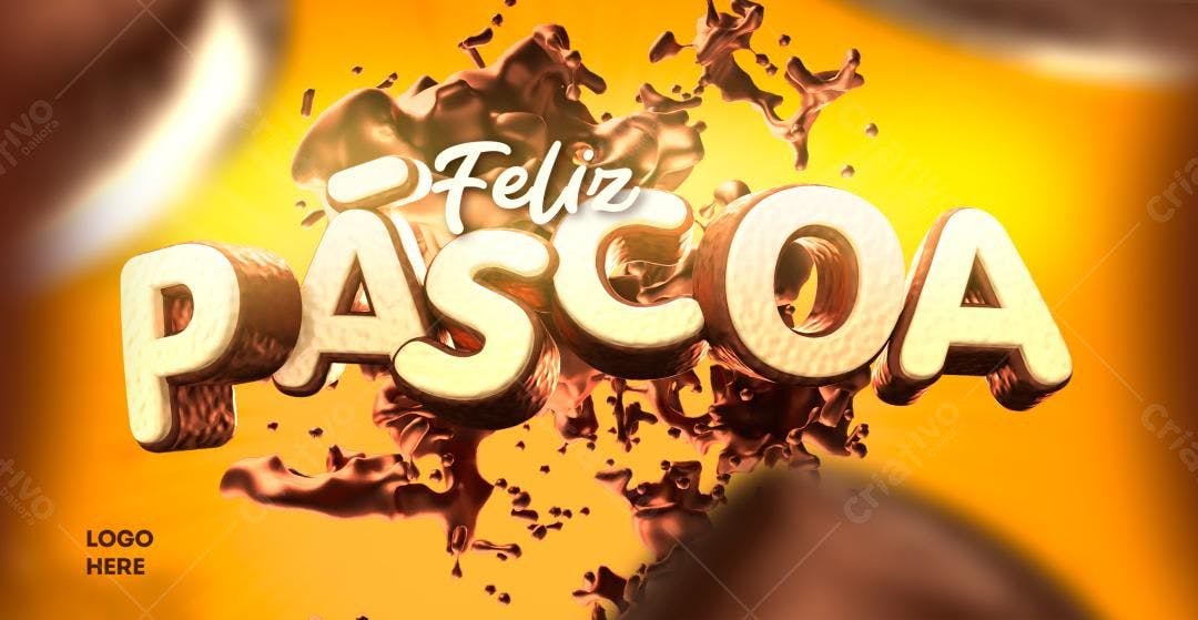 Flyer Feliz Páscoa PSD Editável