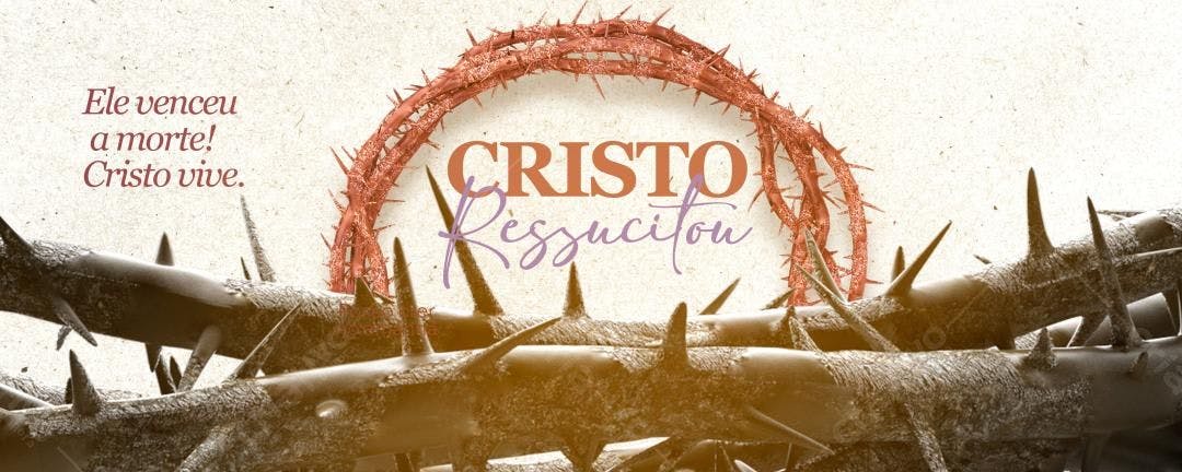 Banner Páscoa Cristo Ressuscitou PSD Editável