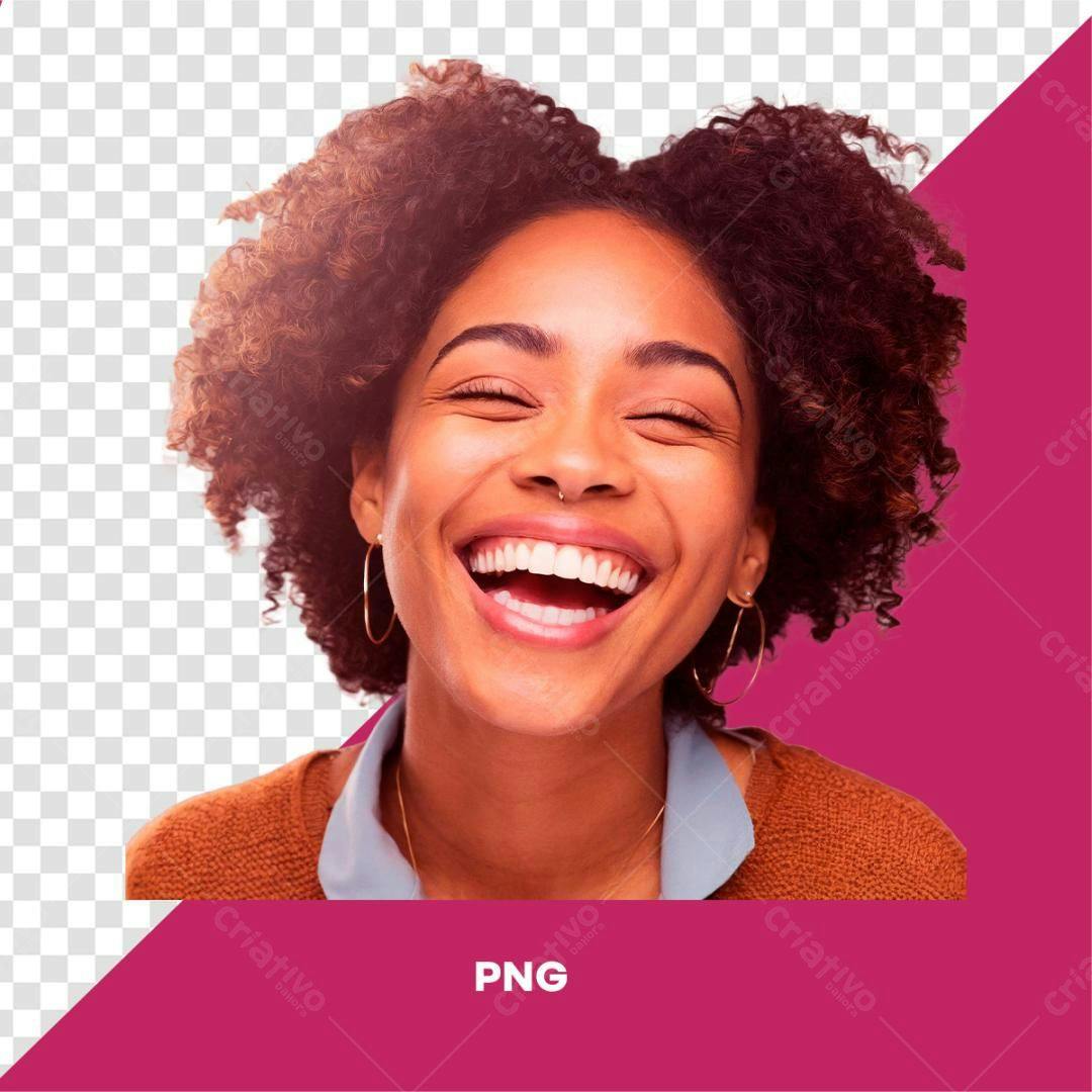 Imagem PNG com fundo transparente Mulher Negra Rindo