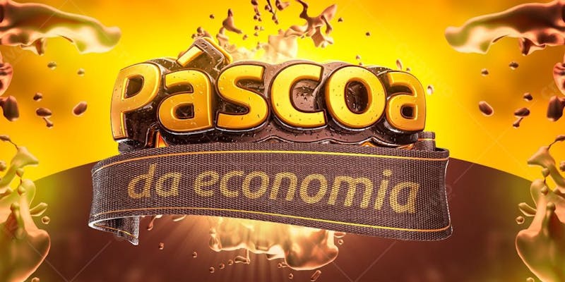 Selo 3d páscoa da economia