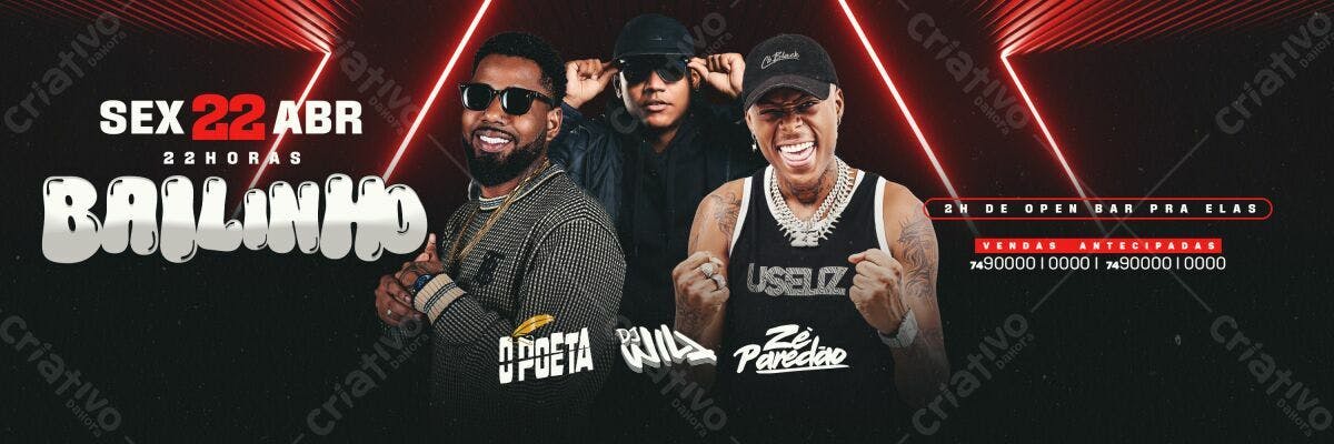 Flyer Baile Funk 22/Abr PSD Editável