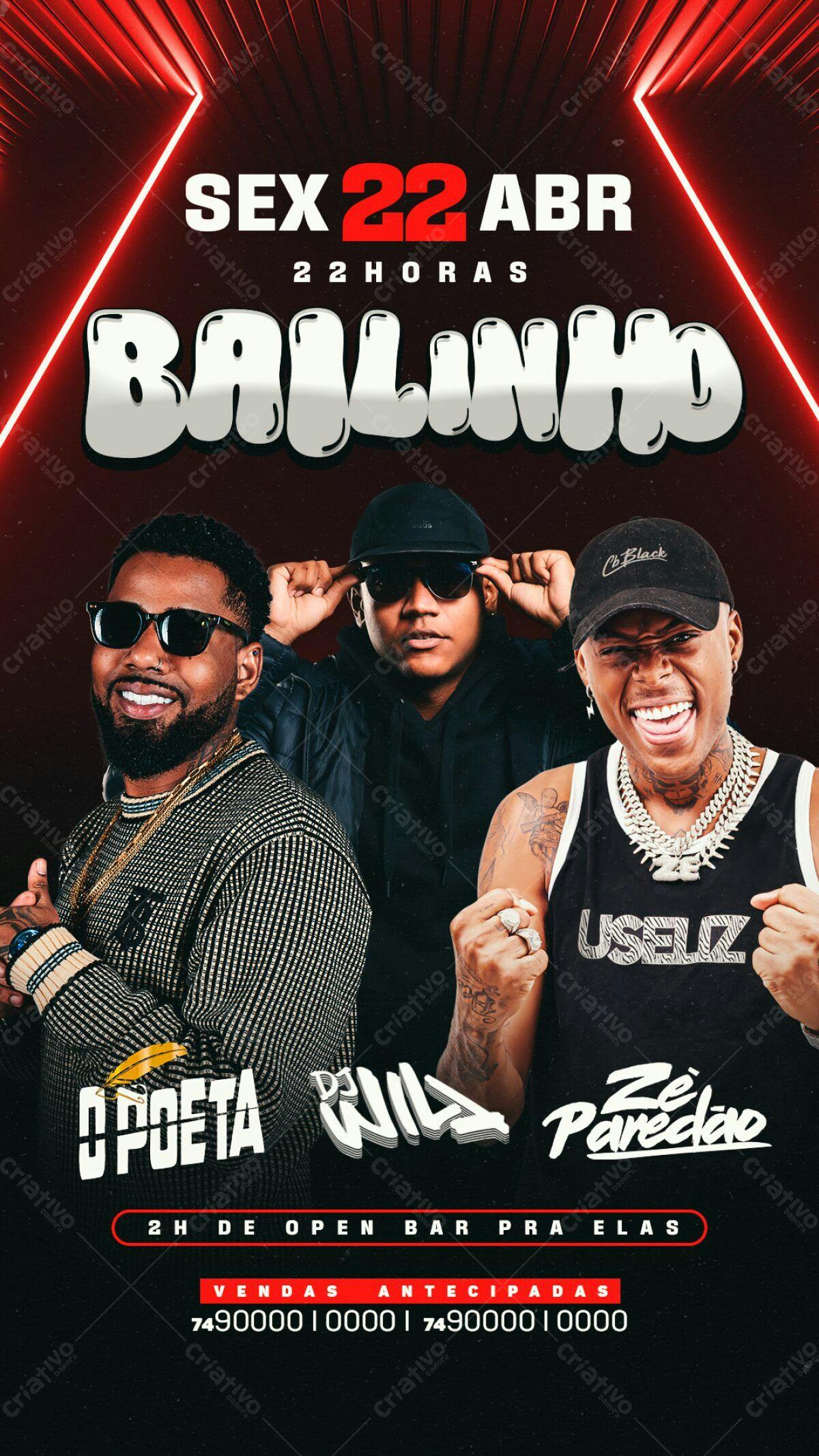 Flyer para Festa Baile Funk PSD Editável