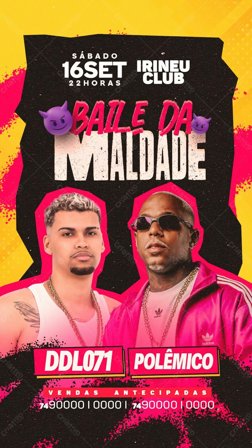 Flyer Evento Baile Da Maldade Stories Psd Editável 