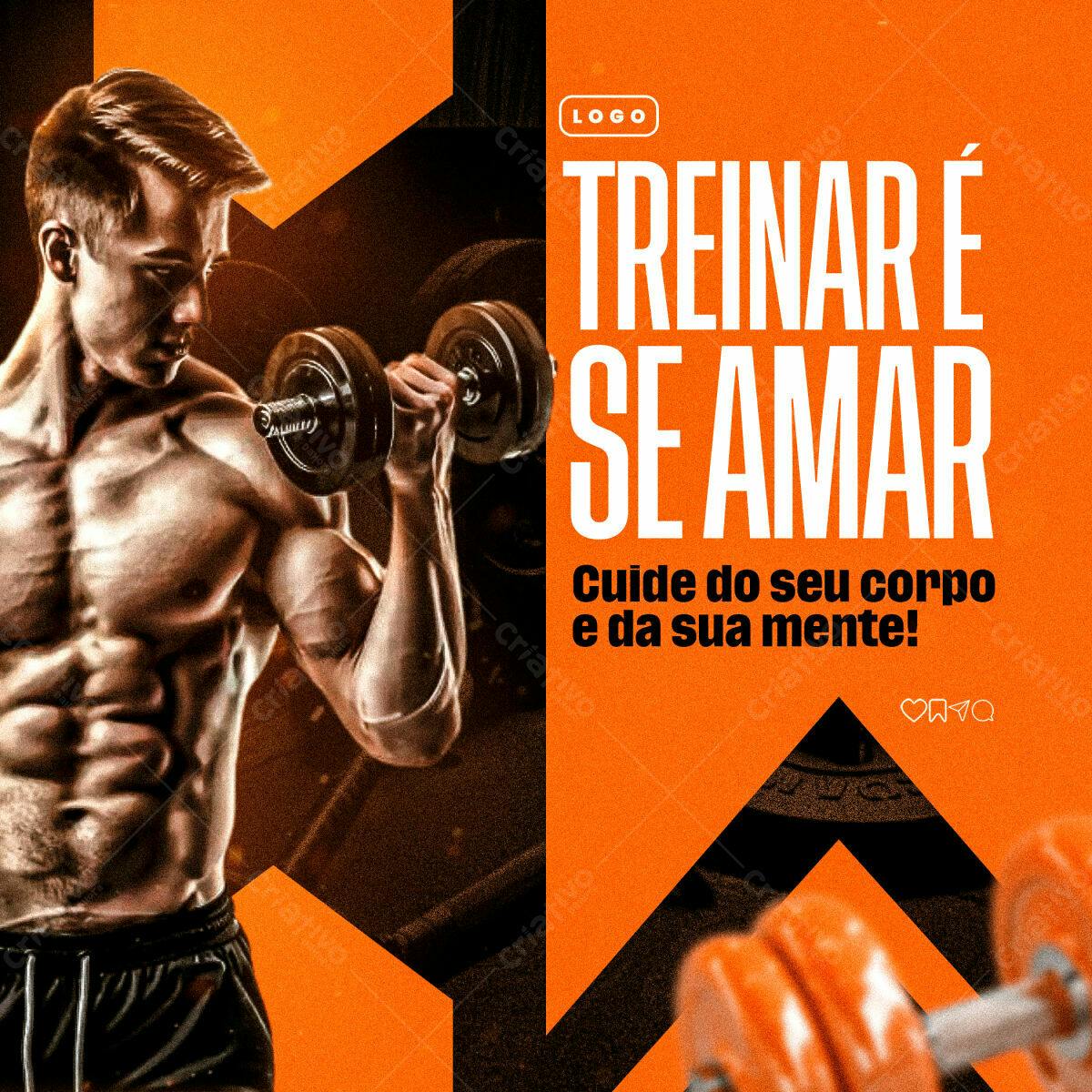 Post para Academia Treinar é se Amar PSD Editável
