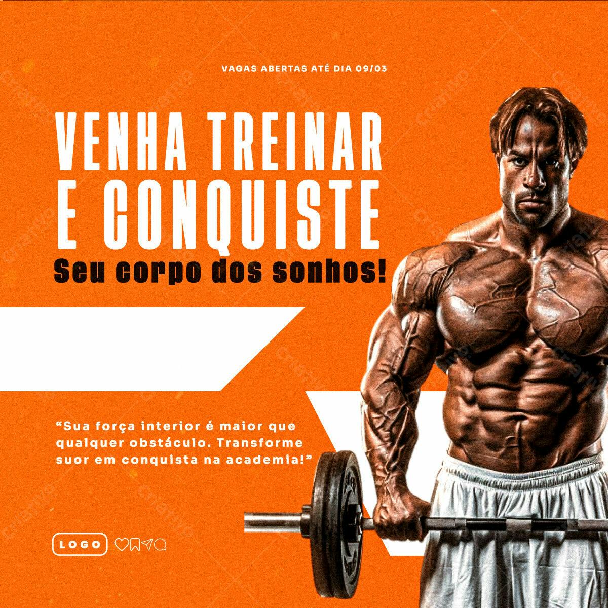 Postagem Academia Treino PSD Editável