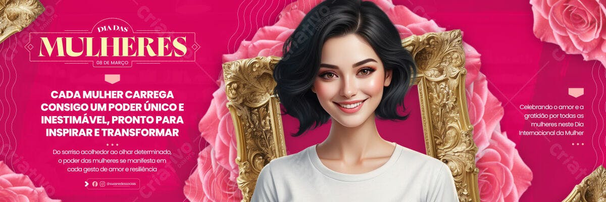 Banner Dia Internacional da Mulher PSD Editável