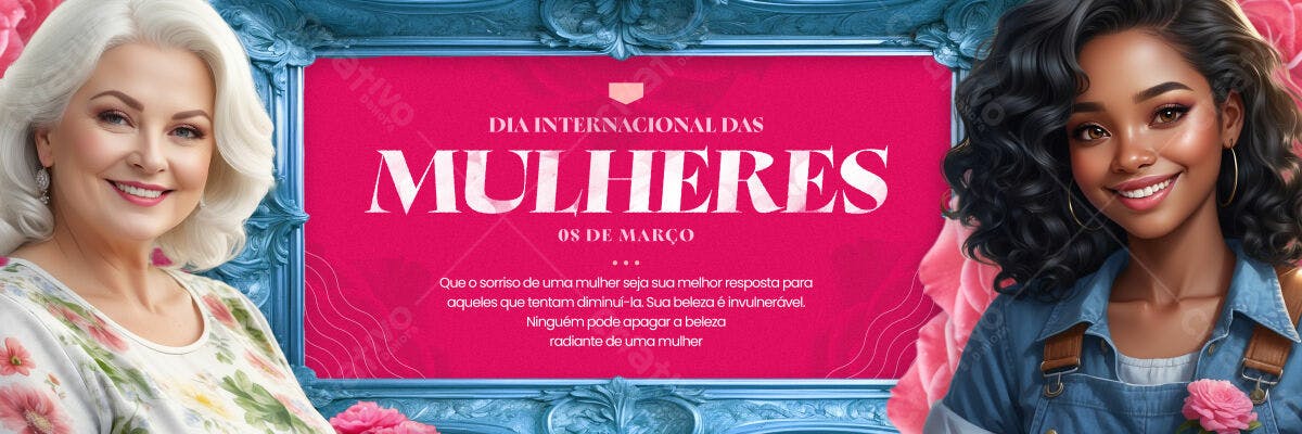 Banner Dia Internacional da Mulher PSD Editável