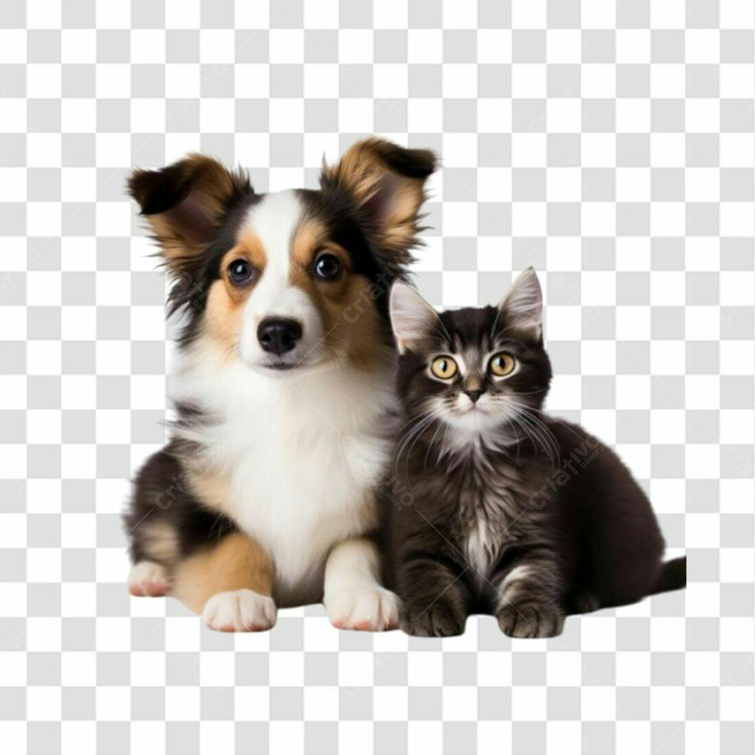 Imagem Cachorro e Gato PNG com fundo transparente