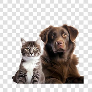 Cachorro e gato png transparente