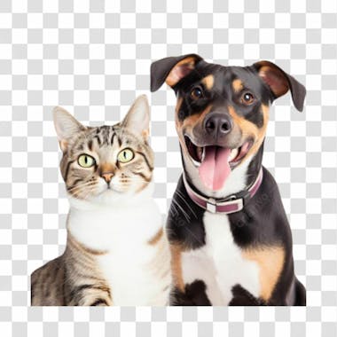 Cachorro e gato png transparente