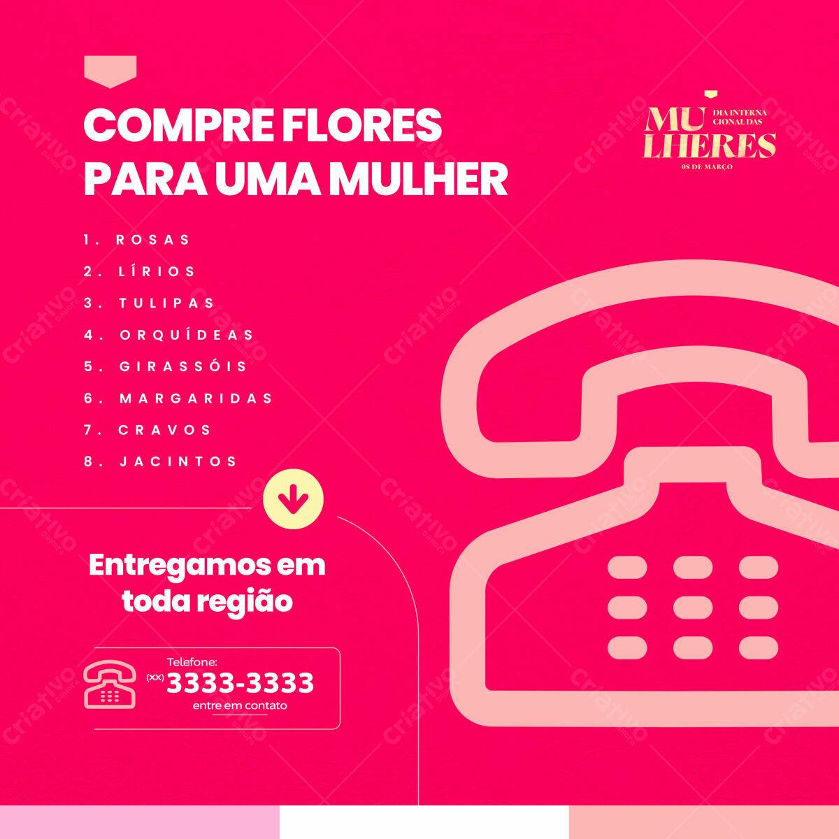 Flyer Dia Internacional da Mulher PSD Editável