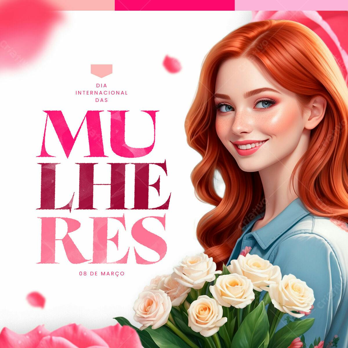 Flyer Dia Internacional da Mulher PSD Editável