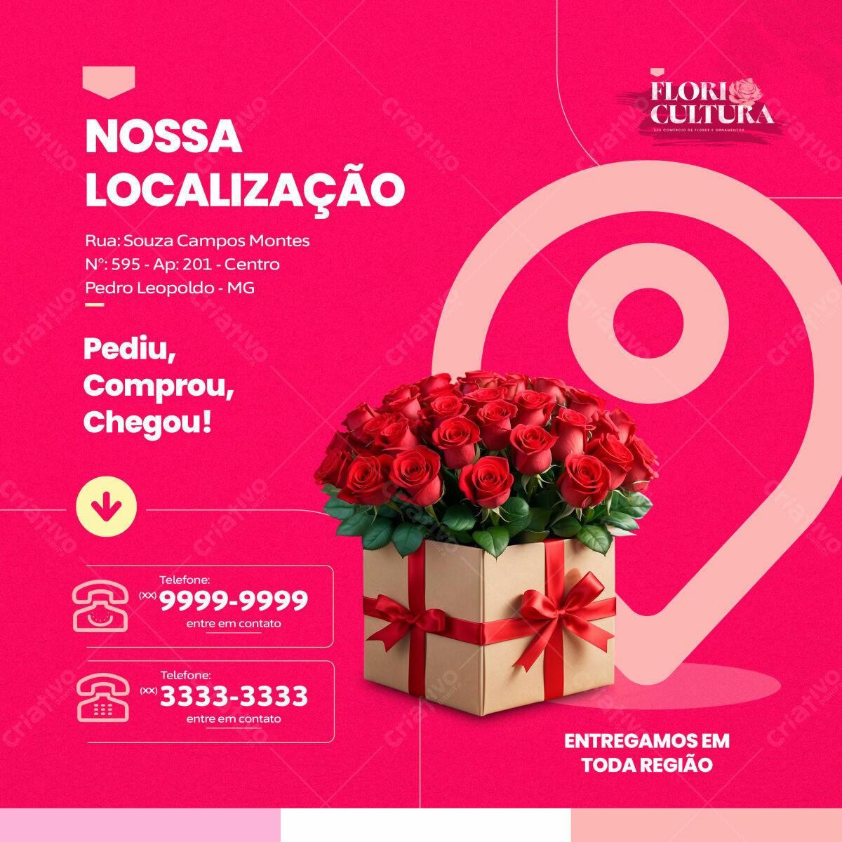 Postagem Flores Floricultura PSD Editável