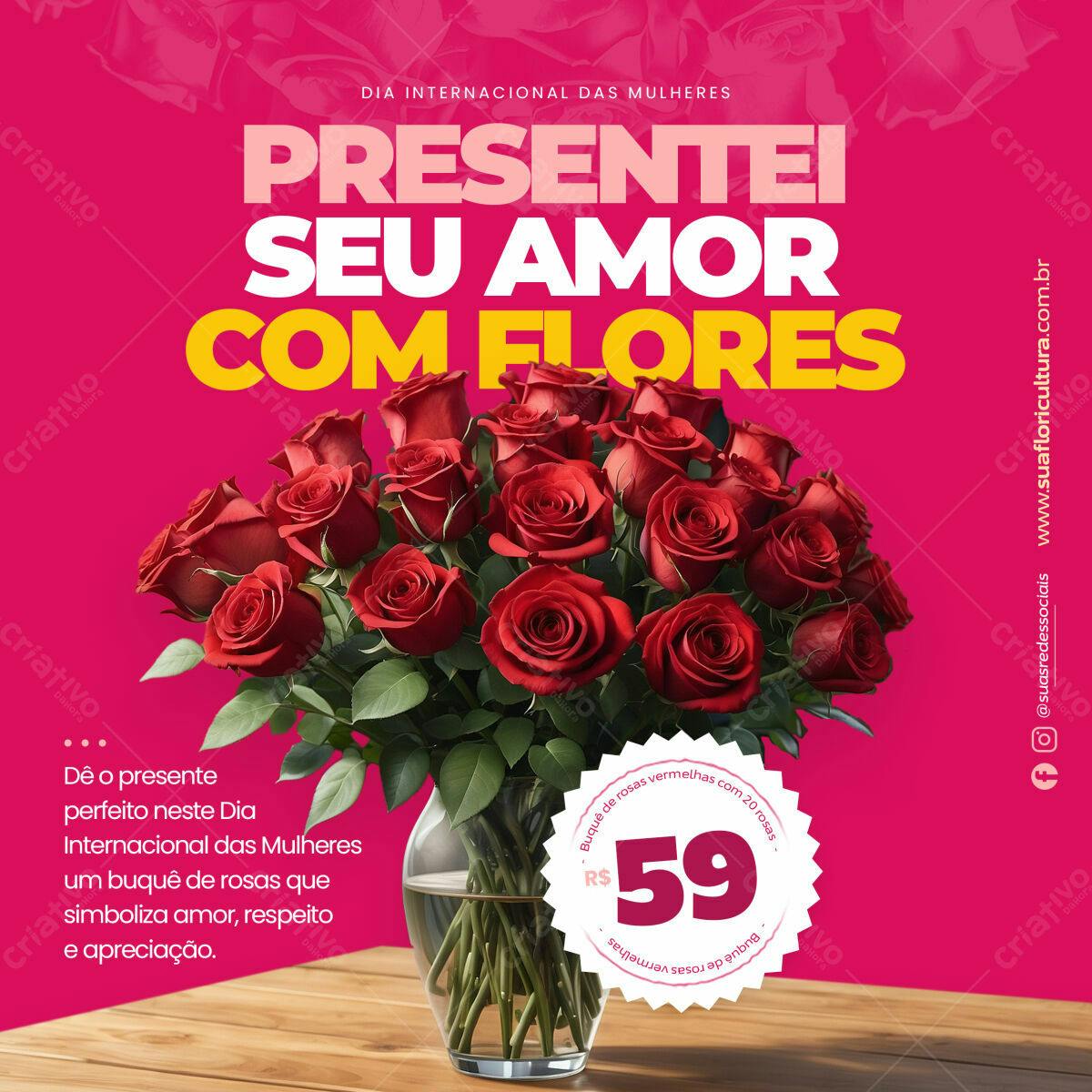 Flyer Dia Internacional da Mulher PSD Editável