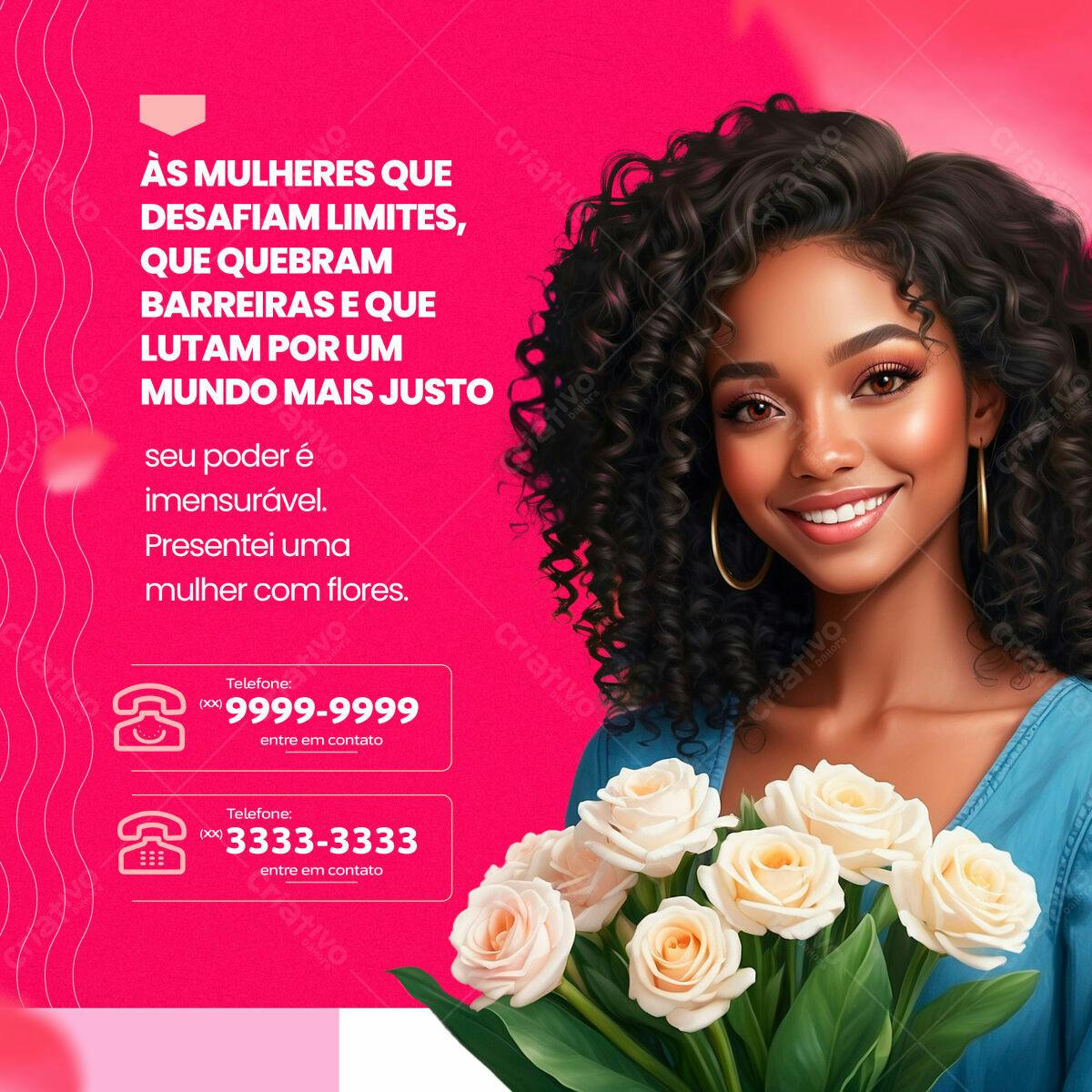 Flyer Dia Internacional da Mulher PSD Editável